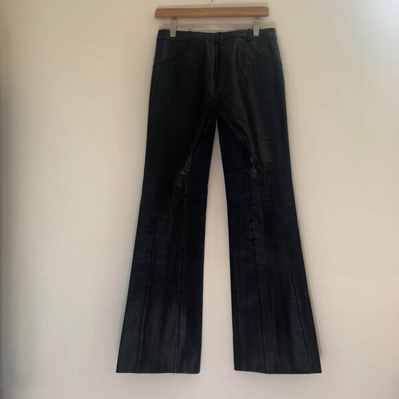 Danier Genuine Leather Black Flare Pants - Picture 2 of 4